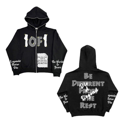 '1of1" FULL ZIP (BLACK)